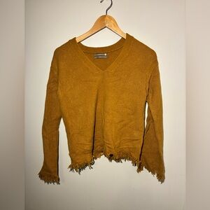 Anthropologie Mustard V-Neck Sweater